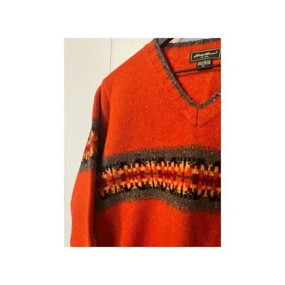 Eddie Bauer Southwest Lambswool Burnt Orange Women’s Medium - Picture 2 of 7
